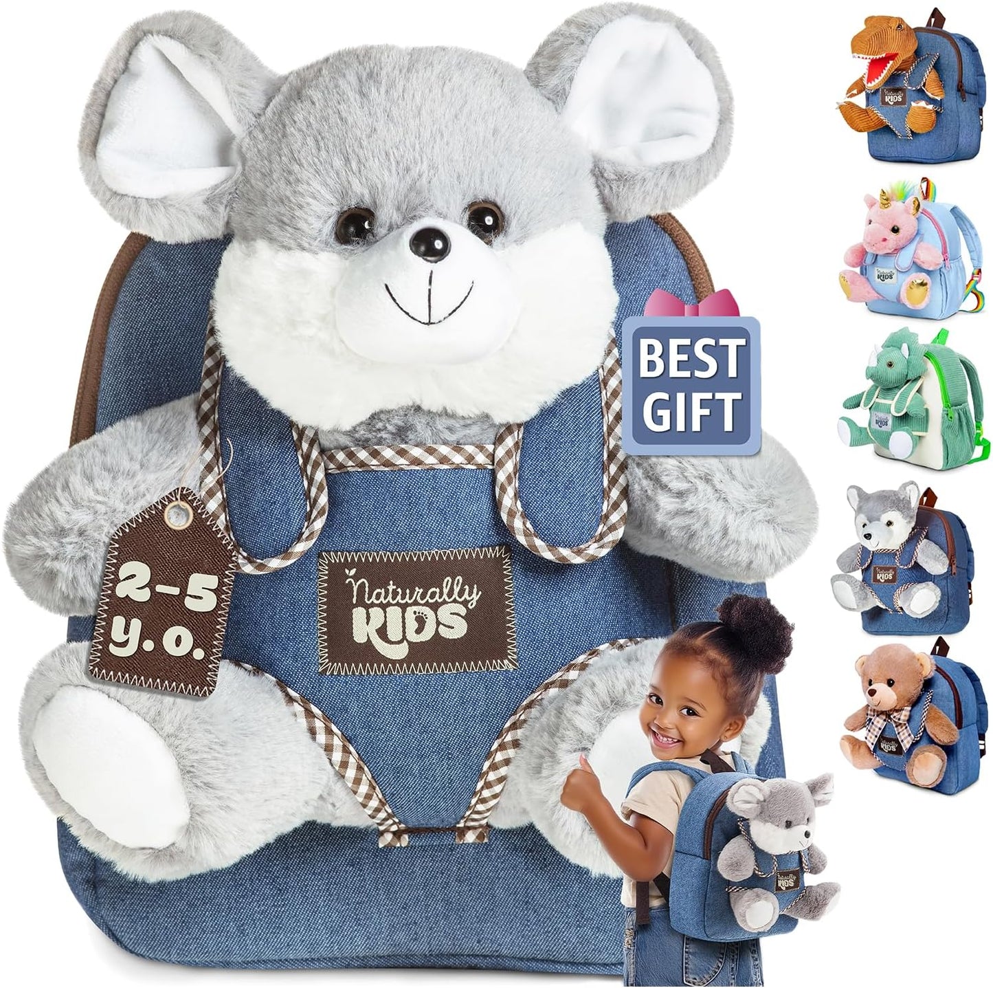 Dinosaur Backpack for Kids 3-5, Toddler Backpack for Boys with Detachable Dinosaur Toy with Pockets and Reflective Logo Patch