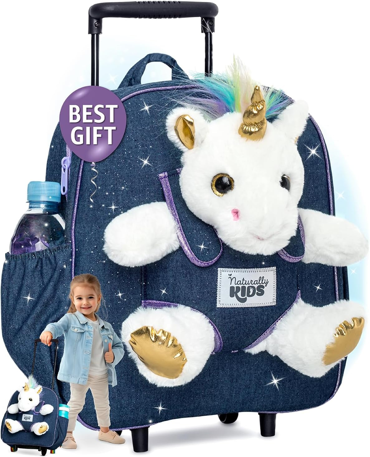 Dinosaur Backpack for Kids 3-5, Toddler Backpack for Boys with Detachable Dinosaur Toy with Pockets and Reflective Logo Patch