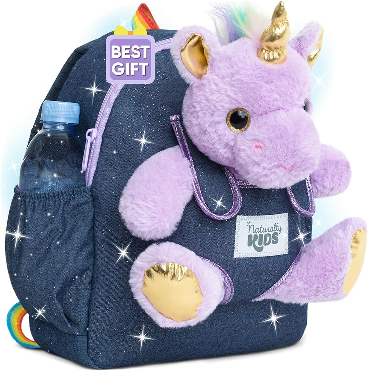 Dinosaur Backpack for Kids 3-5, Toddler Backpack for Boys with Detachable Dinosaur Toy with Pockets and Reflective Logo Patch