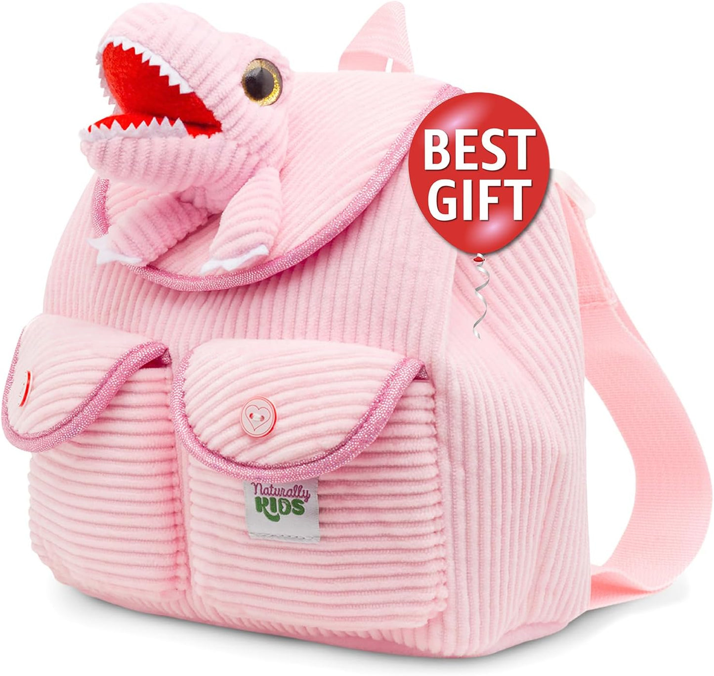 Dinosaur Backpack for Kids 3-5, Toddler Backpack for Boys with Detachable Dinosaur Toy with Pockets and Reflective Logo Patch