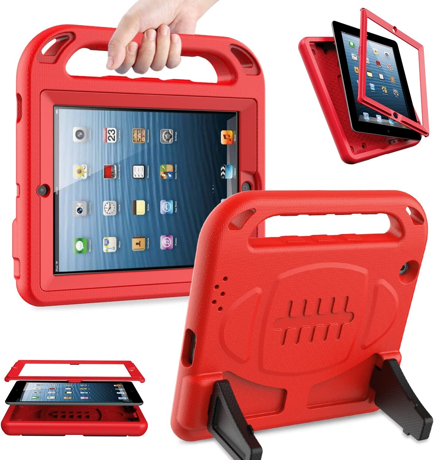 Kids Case for Ipad 2 3 4 Generation (Old Model)- Built-In Screen Protector, Shockproof Handle Stand Kids Friendly Compatible with Ipad 2Nd 3Rd 4Th Generation (Blue)