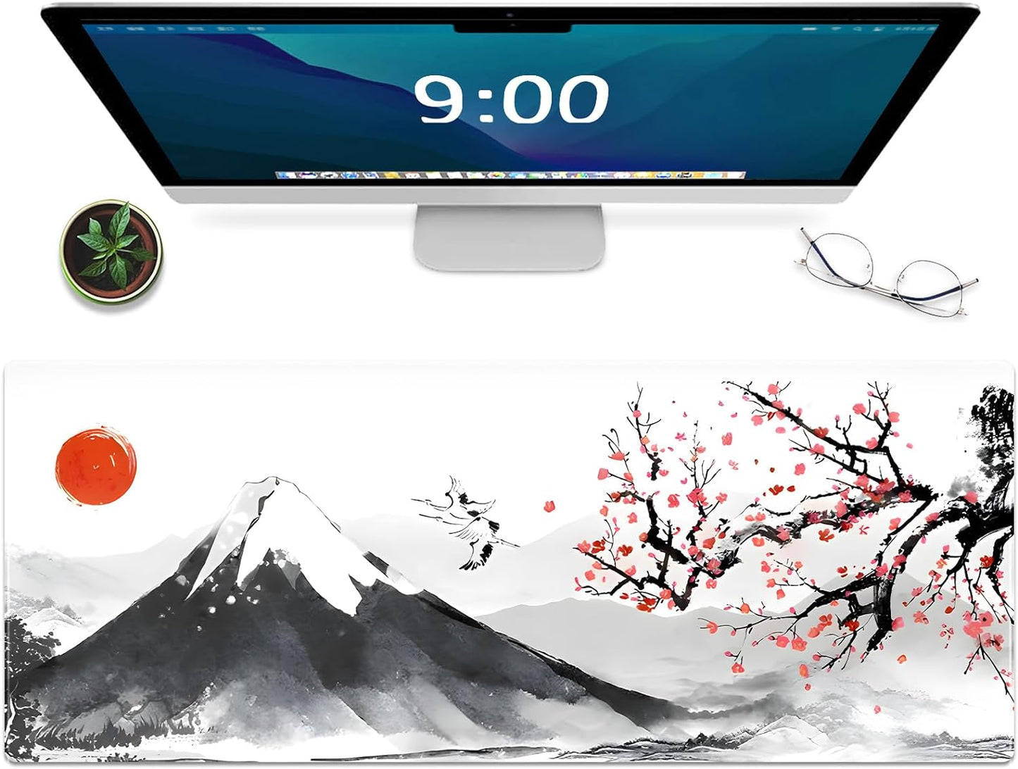 Gaming Mouse Pad XXL XL Large Long Extended Big Mousepad Non-Slip Rubber Keyboard Mouse Pad with Stitched Edges for Laptop Home Office (31.5X11.8X0.08 Inch) … (Anime Sky)