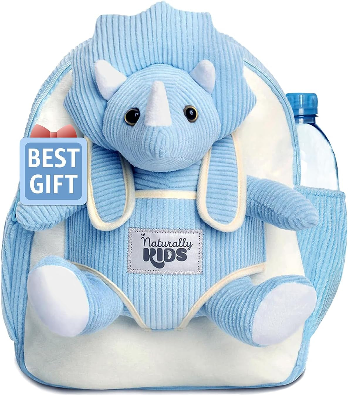 Dinosaur Backpack for Kids 3-5, Toddler Backpack for Boys with Detachable Dinosaur Toy with Pockets and Reflective Logo Patch