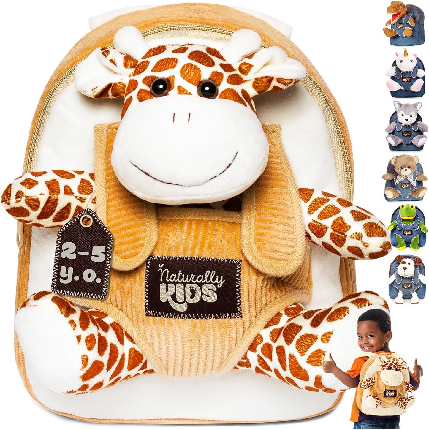 Dinosaur Backpack for Kids 3-5, Toddler Backpack for Boys with Detachable Dinosaur Toy with Pockets and Reflective Logo Patch