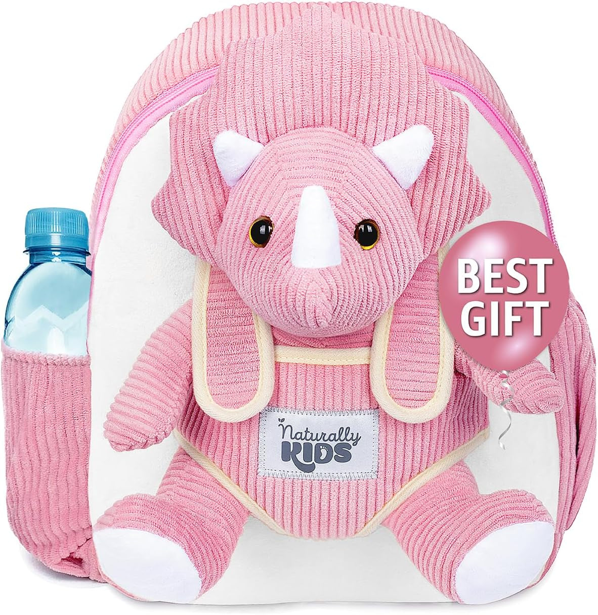 Dinosaur Backpack for Kids 3-5, Toddler Backpack for Boys with Detachable Dinosaur Toy with Pockets and Reflective Logo Patch