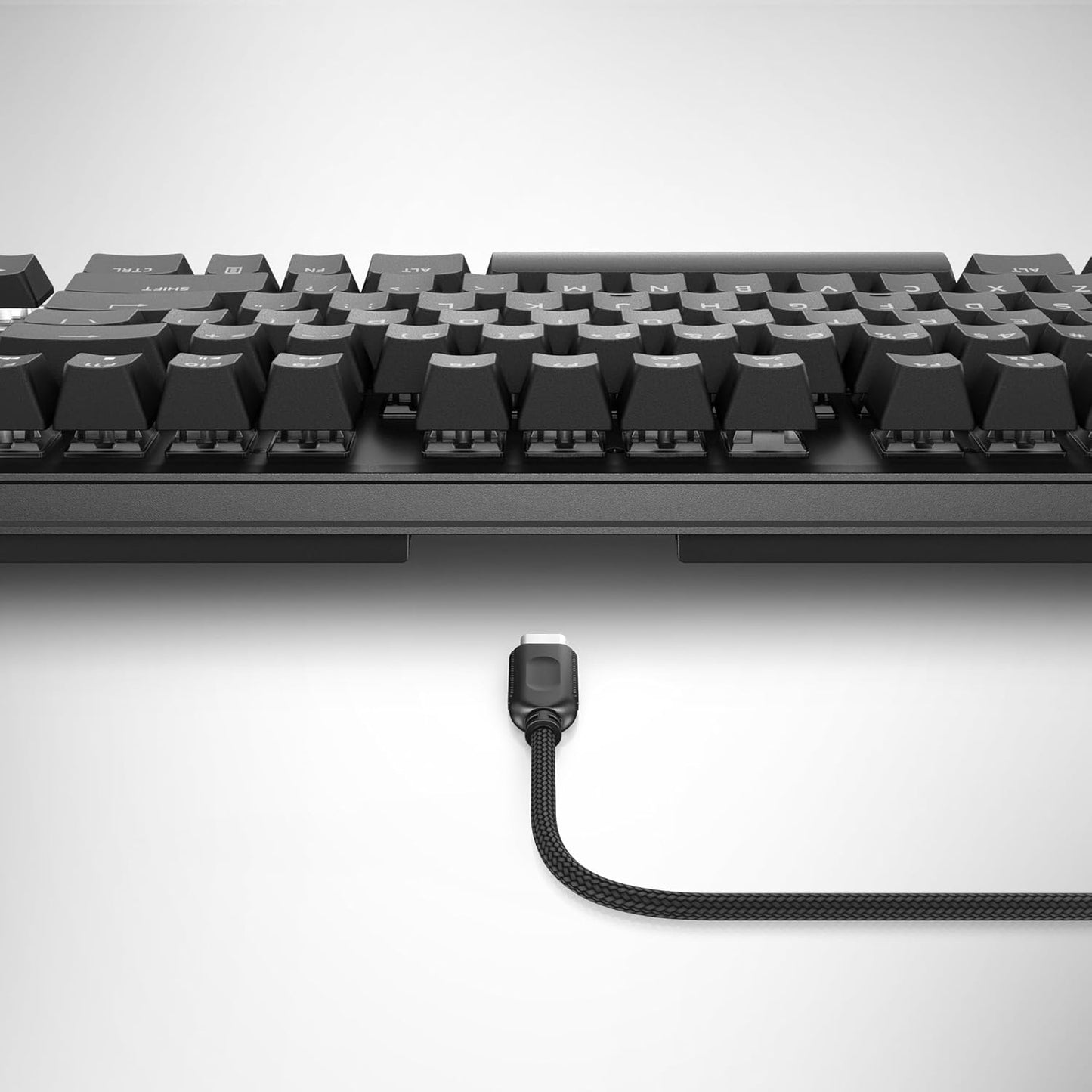 Low-Profile RGB Gaming Keyboard AW510K, Alienfx per Key RGB LED Color Backlighting, Media CONTROLS & USB Passthrough, Cherry MX Low Profile Red Switches