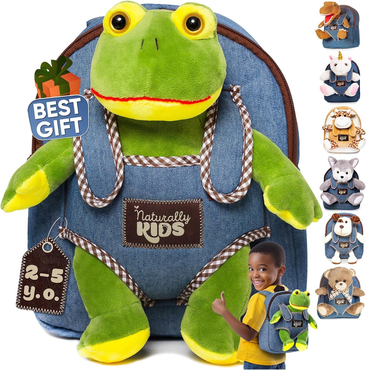 Dinosaur Backpack for Kids 3-5, Toddler Backpack for Boys with Detachable Dinosaur Toy with Pockets and Reflective Logo Patch