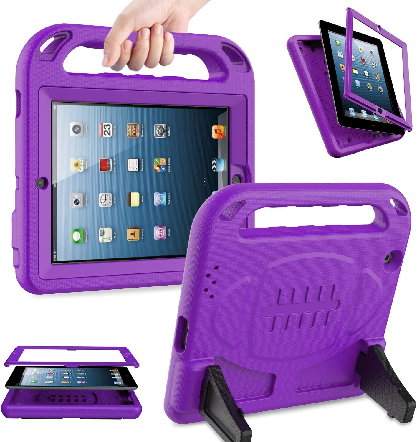 Kids Case for Ipad 2 3 4 Generation (Old Model)- Built-In Screen Protector, Shockproof Handle Stand Kids Friendly Compatible with Ipad 2Nd 3Rd 4Th Generation (Blue)