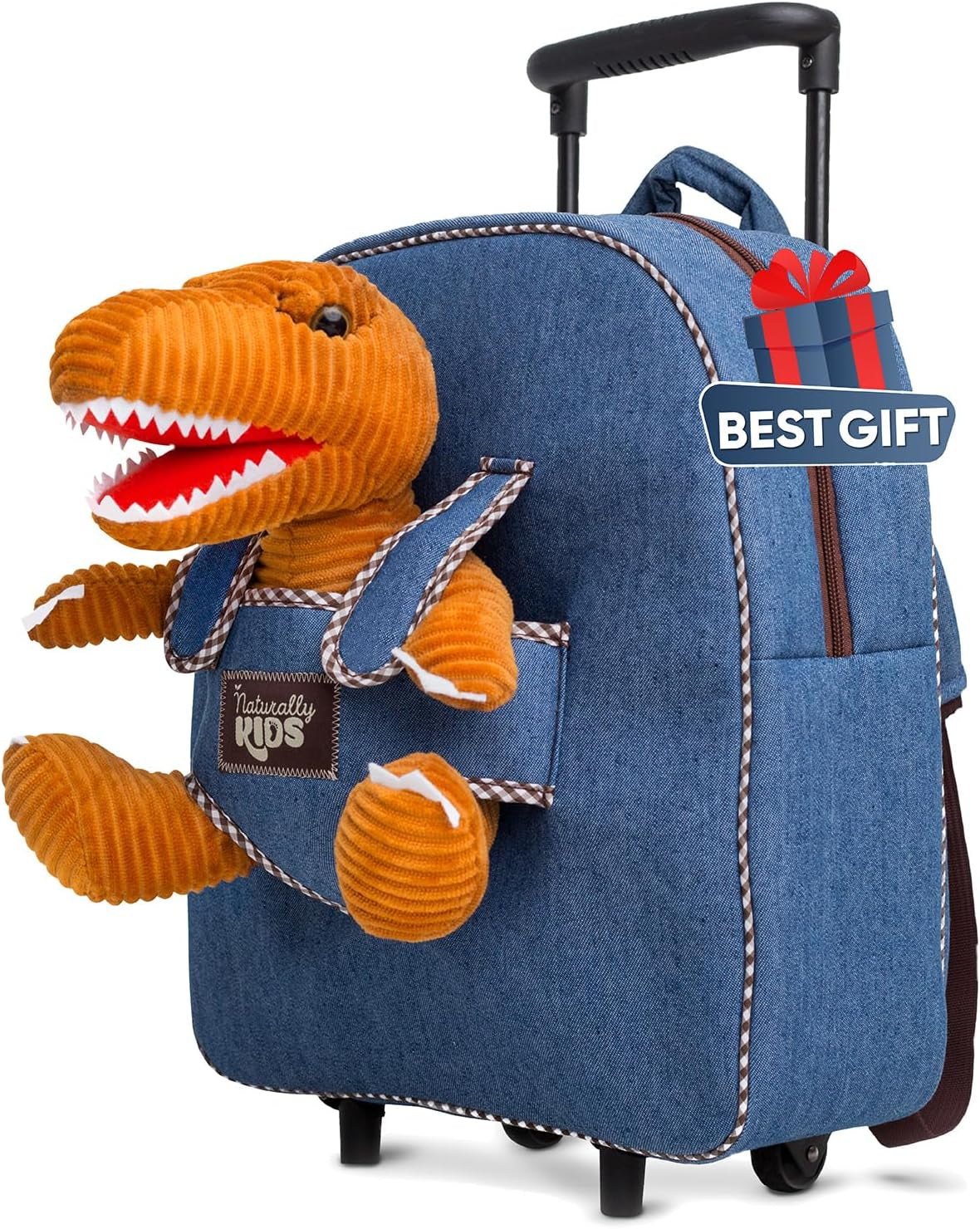 Dinosaur Backpack for Kids 3-5, Toddler Backpack for Boys with Detachable Dinosaur Toy with Pockets and Reflective Logo Patch