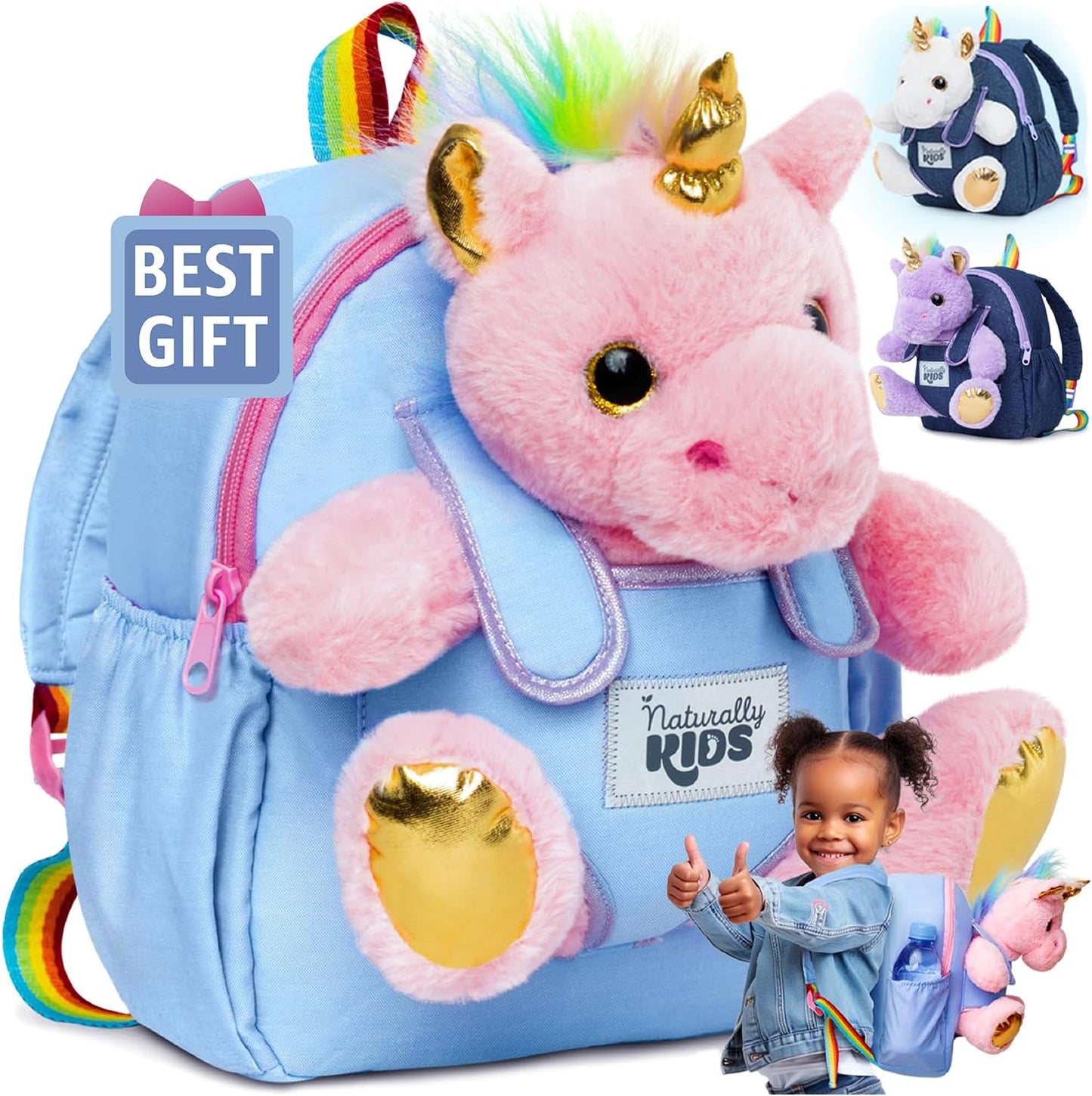 Dinosaur Backpack for Kids 3-5, Toddler Backpack for Boys with Detachable Dinosaur Toy with Pockets and Reflective Logo Patch