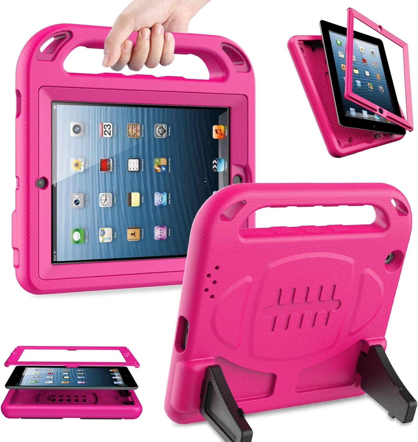 Kids Case for Ipad 2 3 4 Generation (Old Model)- Built-In Screen Protector, Shockproof Handle Stand Kids Friendly Compatible with Ipad 2Nd 3Rd 4Th Generation (Blue)
