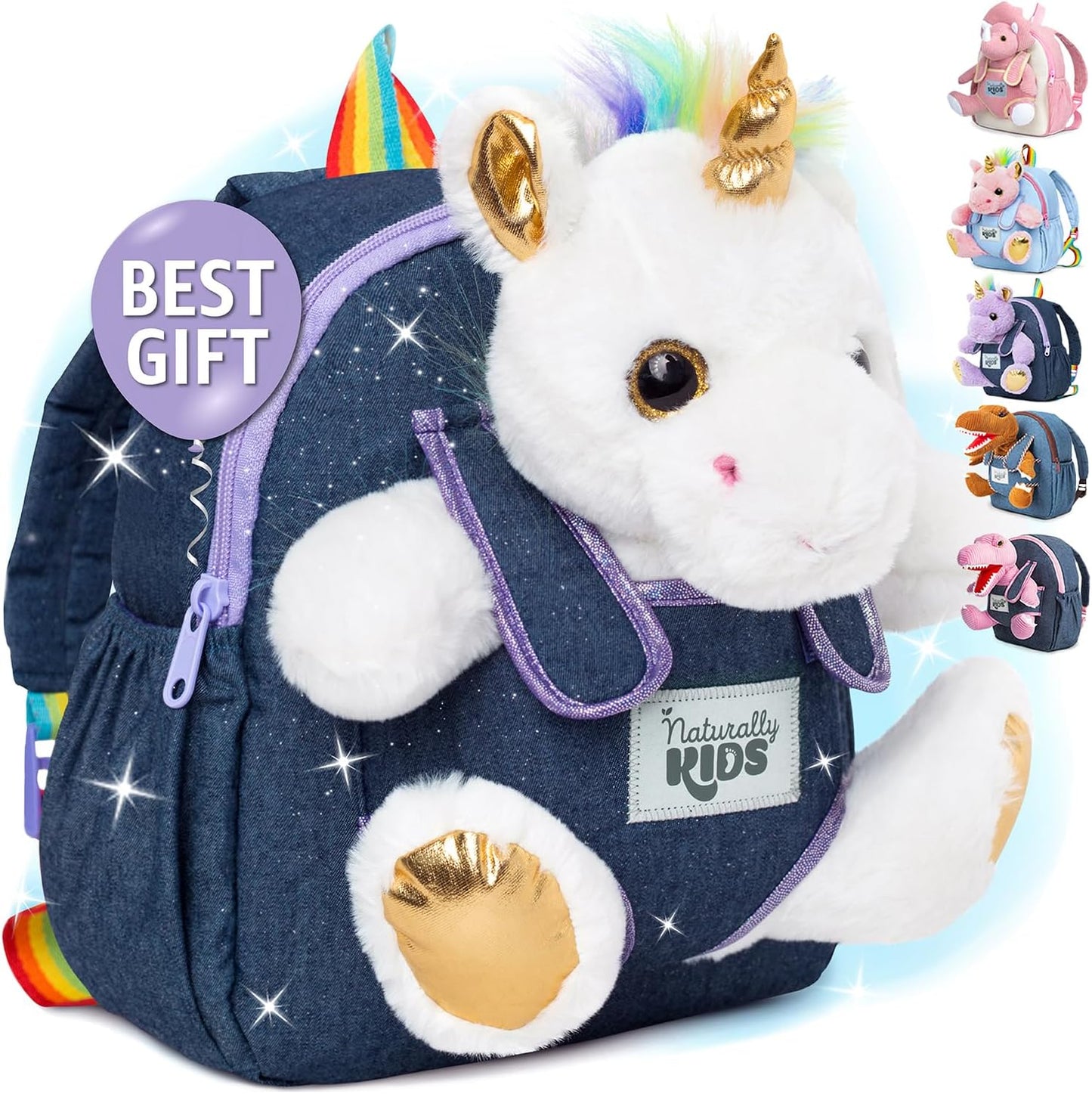 Dinosaur Backpack for Kids 3-5, Toddler Backpack for Boys with Detachable Dinosaur Toy with Pockets and Reflective Logo Patch