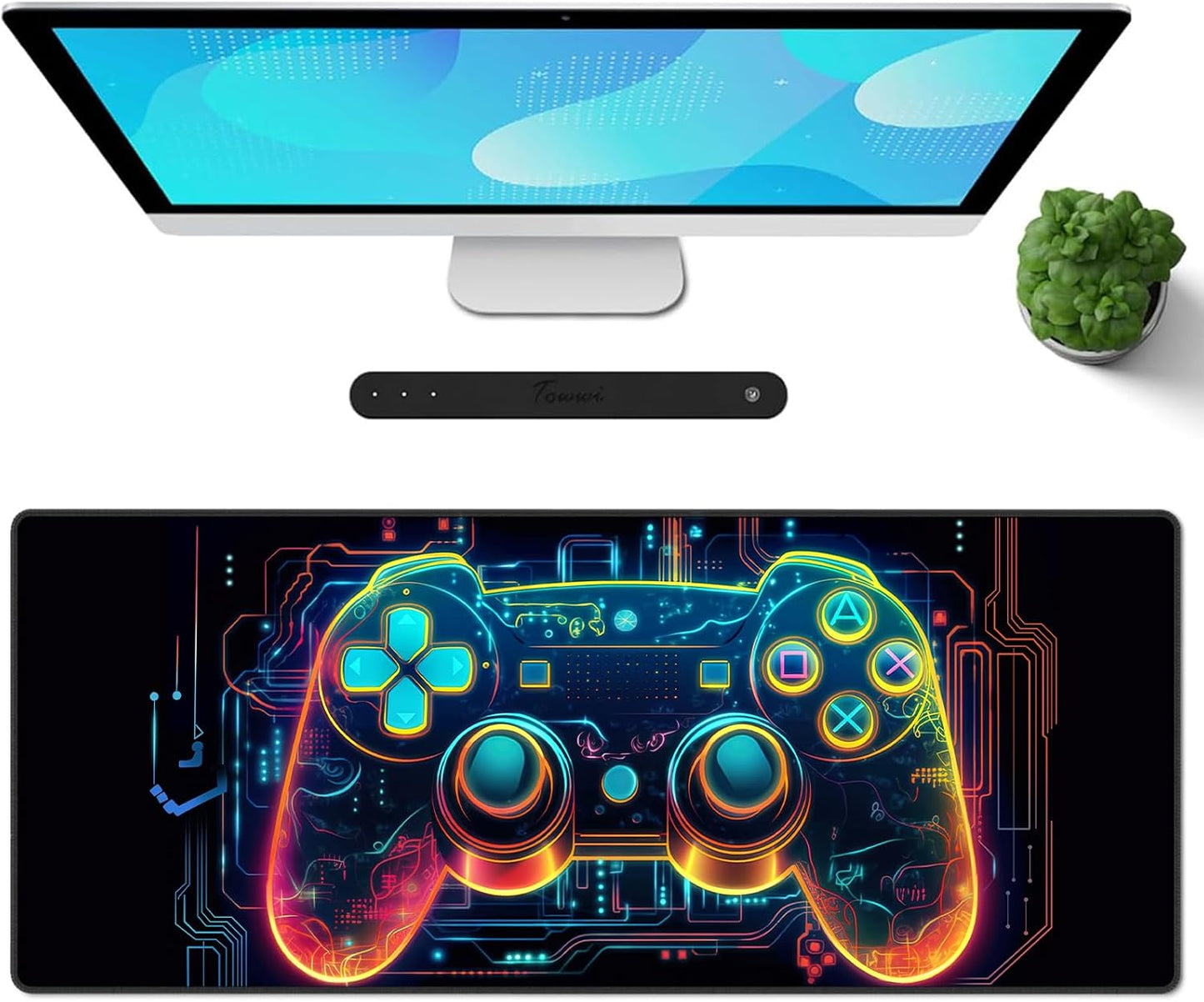 Gaming Mouse Pad XXL XL Large Long Extended Big Mousepad Non-Slip Rubber Keyboard Mouse Pad with Stitched Edges for Laptop Home Office (31.5X11.8X0.08 Inch) … (Anime Sky)