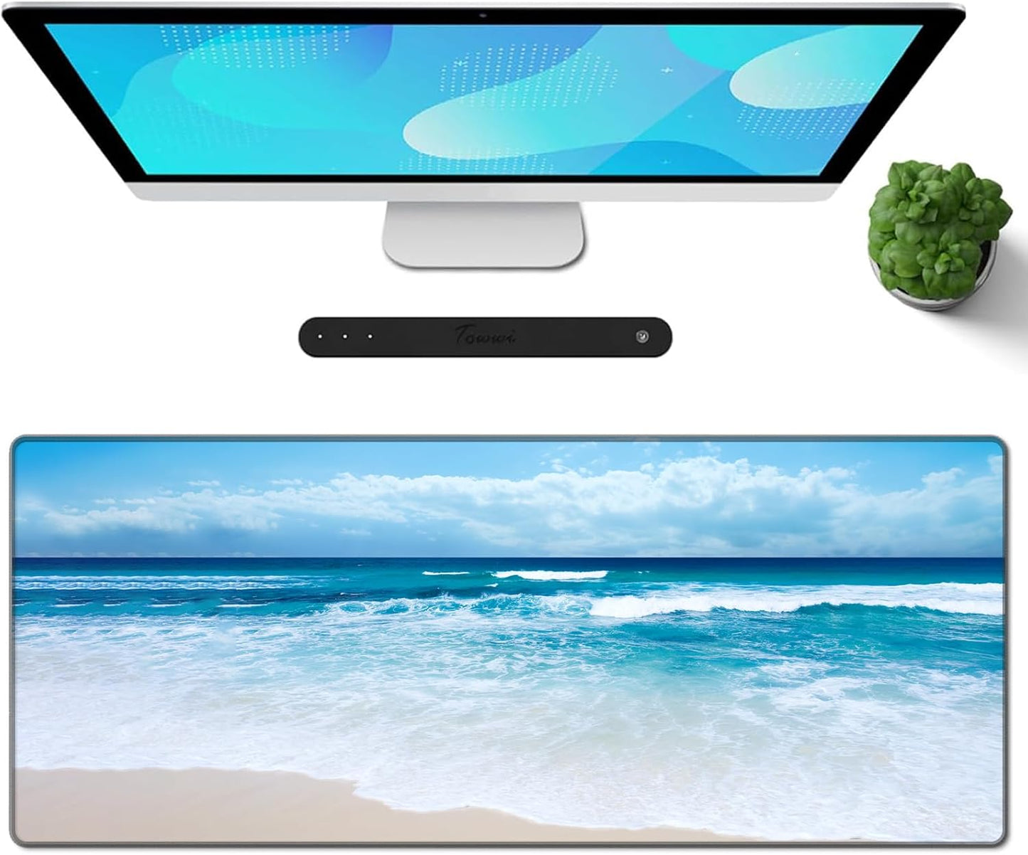 Gaming Mouse Pad XXL XL Large Long Extended Big Mousepad Non-Slip Rubber Keyboard Mouse Pad with Stitched Edges for Laptop Home Office (31.5X11.8X0.08 Inch) … (Anime Sky)
