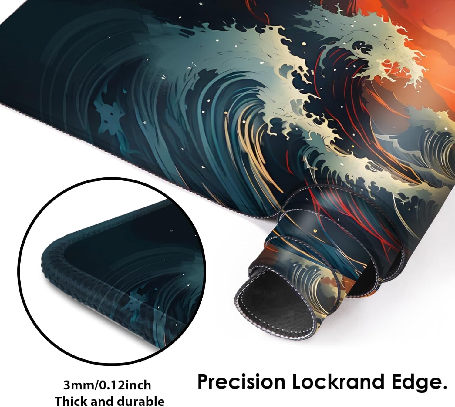 Gaming Mouse Pad XXL XL Large Long Extended Big Mousepad Non-Slip Rubber Keyboard Mouse Pad with Stitched Edges for Laptop Home Office (31.5X11.8X0.08 Inch) … (Anime Sky)