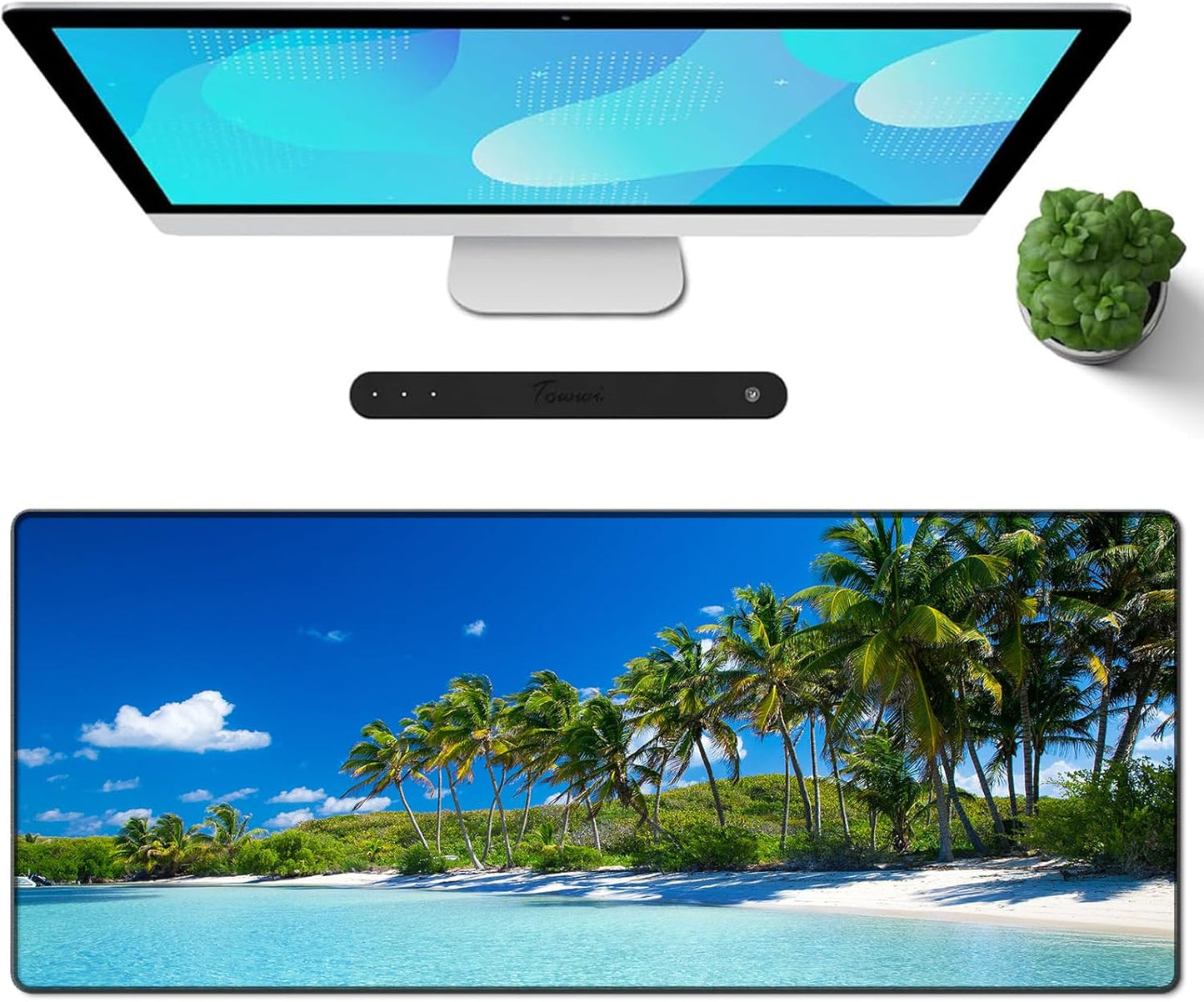 Gaming Mouse Pad XXL XL Large Long Extended Big Mousepad Non-Slip Rubber Keyboard Mouse Pad with Stitched Edges for Laptop Home Office (31.5X11.8X0.08 Inch) … (Anime Sky)