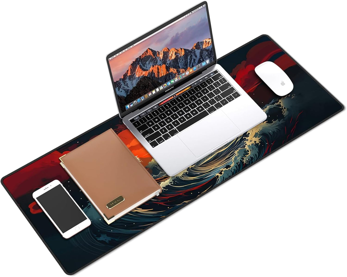 Gaming Mouse Pad XXL XL Large Long Extended Big Mousepad Non-Slip Rubber Keyboard Mouse Pad with Stitched Edges for Laptop Home Office (31.5X11.8X0.08 Inch) … (Anime Sky)