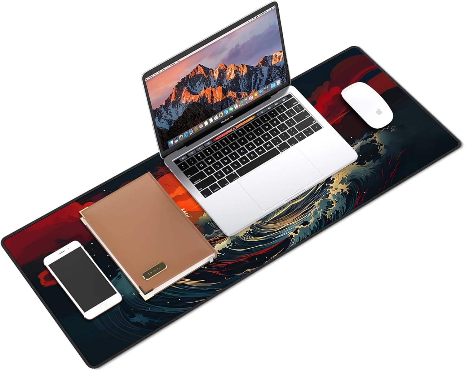 Gaming Mouse Pad XXL XL Large Long Extended Big Mousepad Non-Slip Rubber Keyboard Mouse Pad with Stitched Edges for Laptop Home Office (31.5X11.8X0.08 Inch) … (Anime Sky)