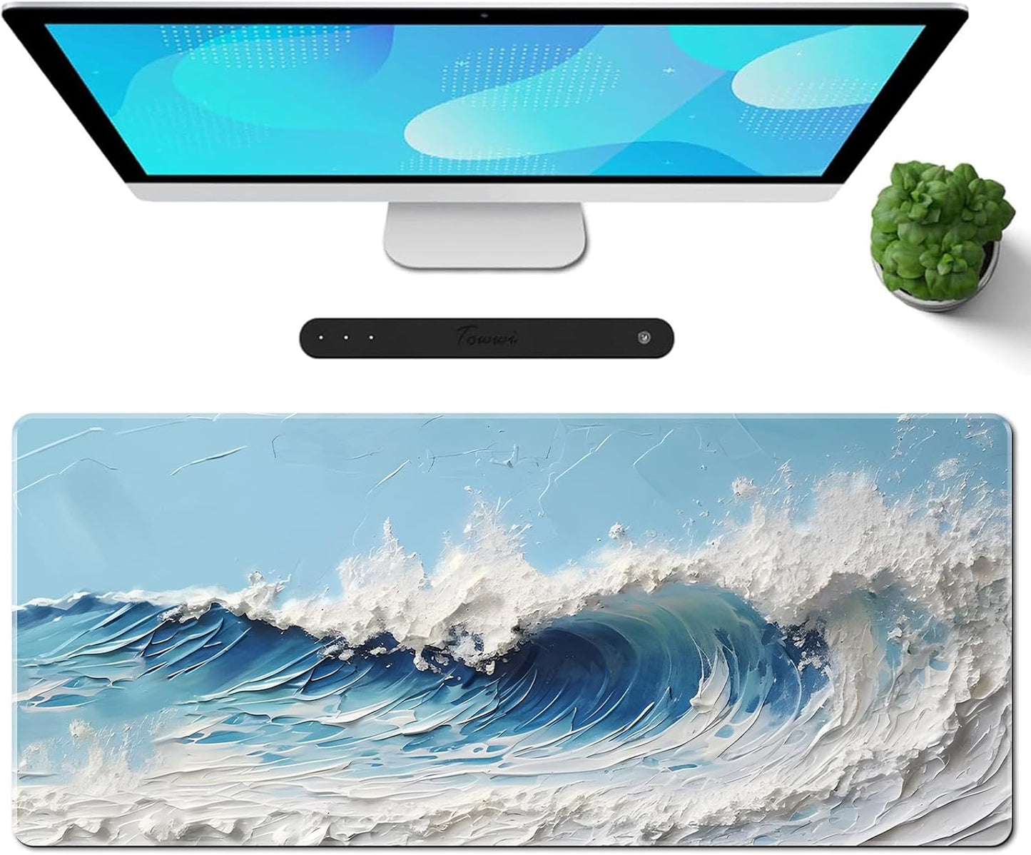 Gaming Mouse Pad XXL XL Large Long Extended Big Mousepad Non-Slip Rubber Keyboard Mouse Pad with Stitched Edges for Laptop Home Office (31.5X11.8X0.08 Inch) … (Anime Sky)