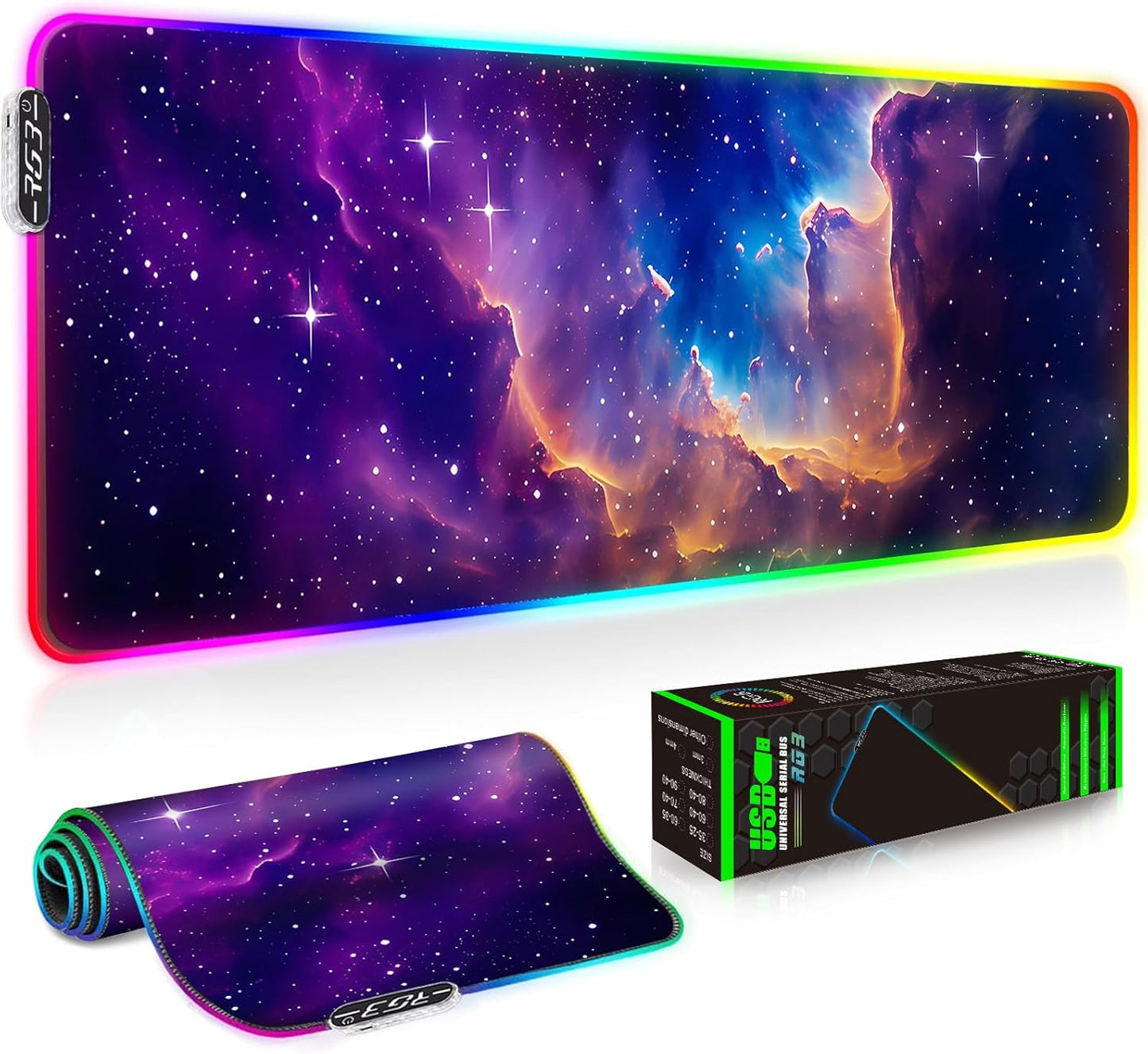 Gaming Mouse Pad XXL XL Large Long Extended Big Mousepad Non-Slip Rubber Keyboard Mouse Pad with Stitched Edges for Laptop Home Office (31.5X11.8X0.08 Inch) … (Anime Sky)