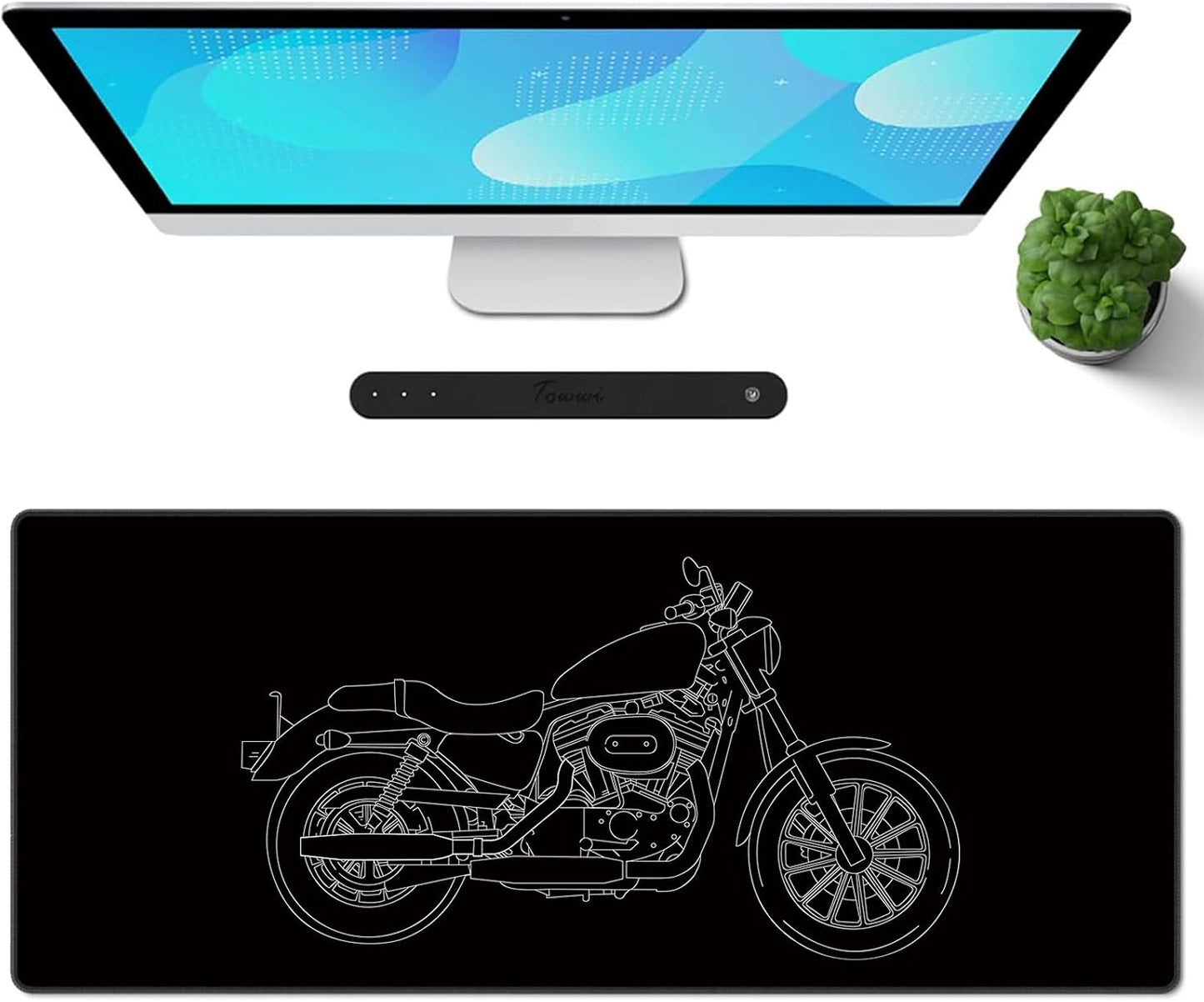 Gaming Mouse Pad XXL XL Large Long Extended Big Mousepad Non-Slip Rubber Keyboard Mouse Pad with Stitched Edges for Laptop Home Office (31.5X11.8X0.08 Inch) … (Anime Sky)