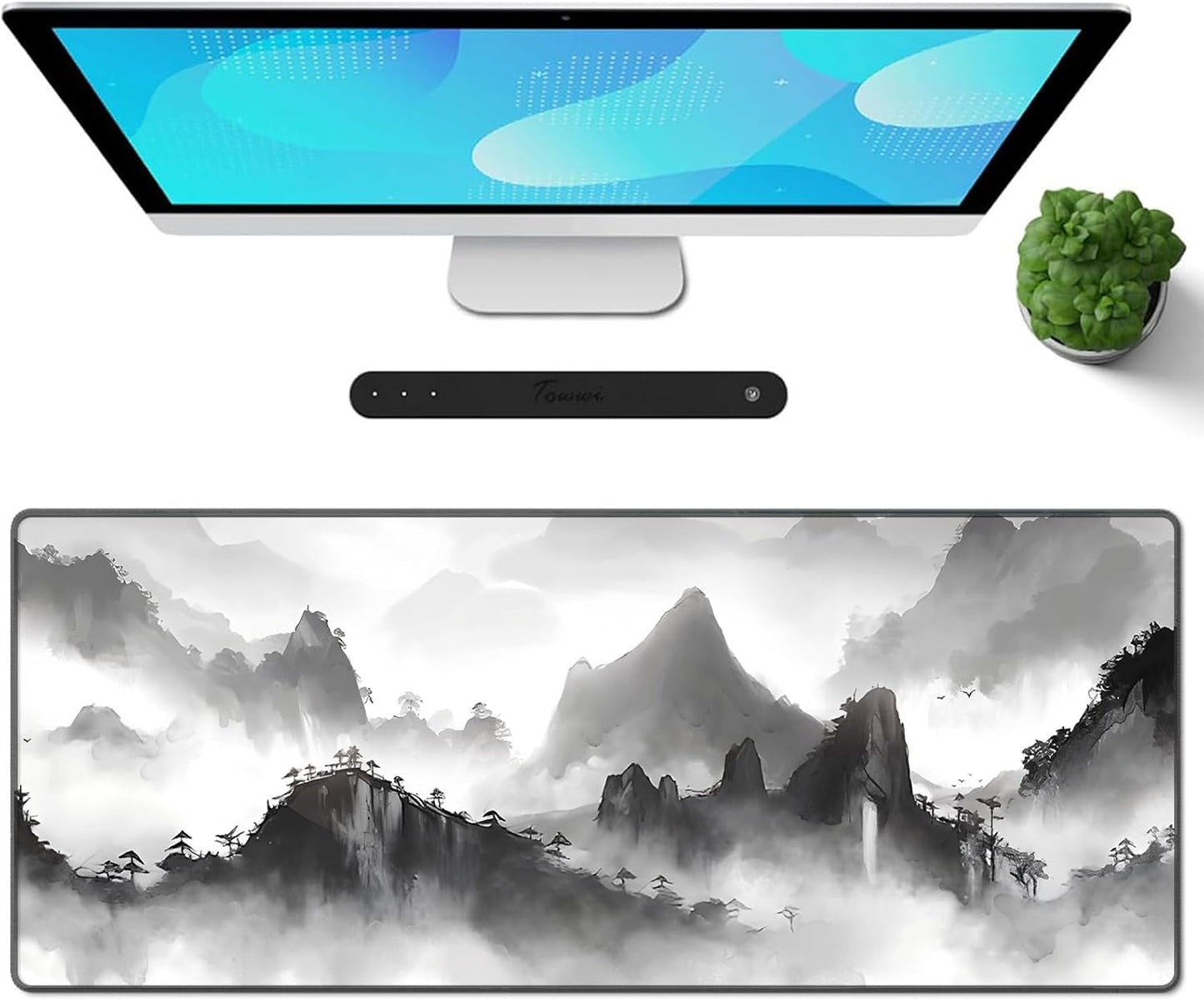 Gaming Mouse Pad XXL XL Large Long Extended Big Mousepad Non-Slip Rubber Keyboard Mouse Pad with Stitched Edges for Laptop Home Office (31.5X11.8X0.08 Inch) … (Anime Sky)