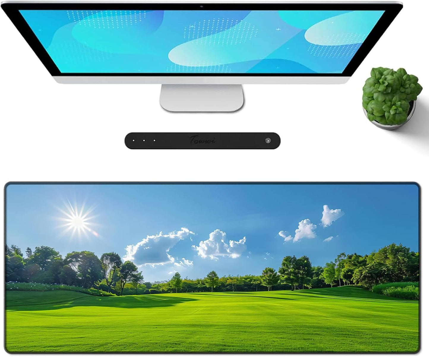 Gaming Mouse Pad XXL XL Large Long Extended Big Mousepad Non-Slip Rubber Keyboard Mouse Pad with Stitched Edges for Laptop Home Office (31.5X11.8X0.08 Inch) … (Anime Sky)