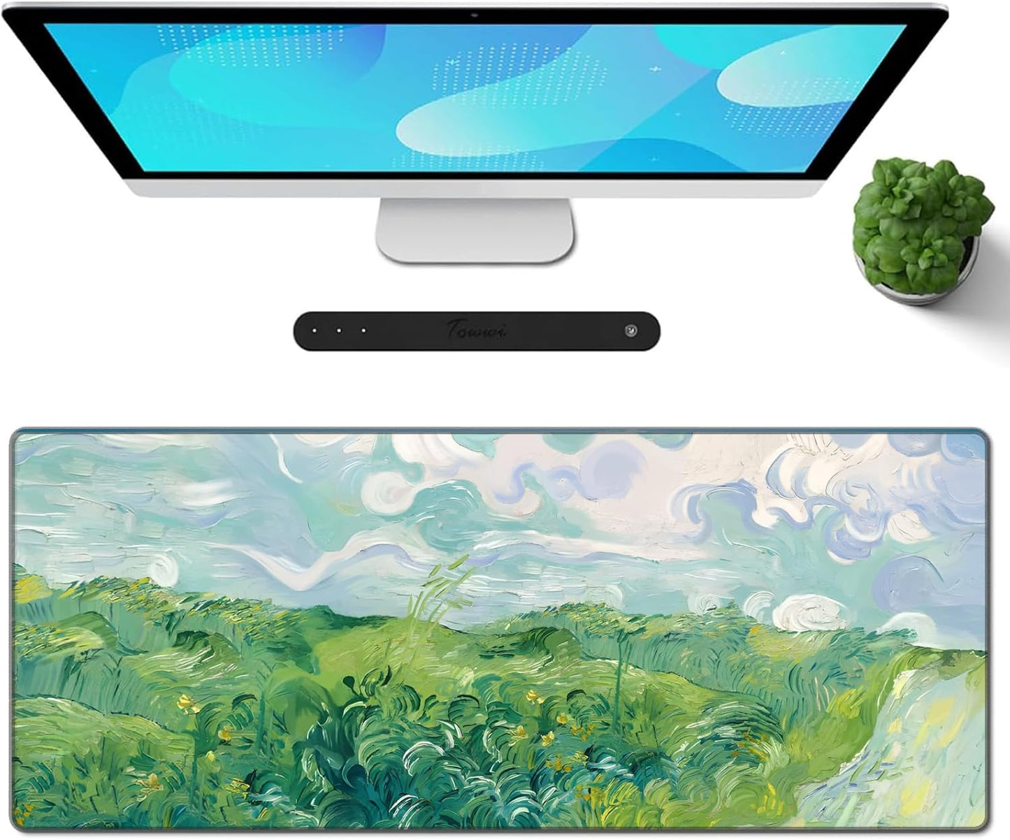 Gaming Mouse Pad XXL XL Large Long Extended Big Mousepad Non-Slip Rubber Keyboard Mouse Pad with Stitched Edges for Laptop Home Office (31.5X11.8X0.08 Inch) … (Anime Sky)